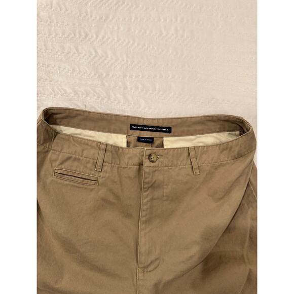 Ralph Lauren Sport Khaki Cotton Chino Straight Leg Pants Women’s 10 Tan Preppy - Picture 7 of 14